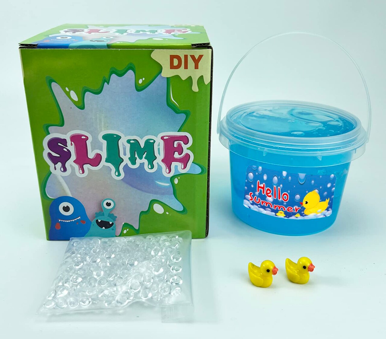 Blue Crunchy Fishbowl Bead Slime,Super Soft and Non-Sticky, Great for Birthday Gifts for Girl and Boys,Party Favors,Christmas Stocking Stuffers